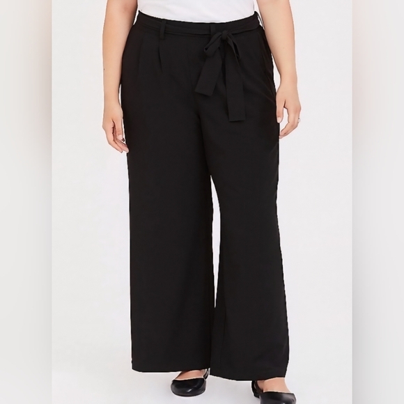 torrid Pants - NEW! Torrid Black Crepe Self Tie Wide Leg Pant, NWT, Size 1X